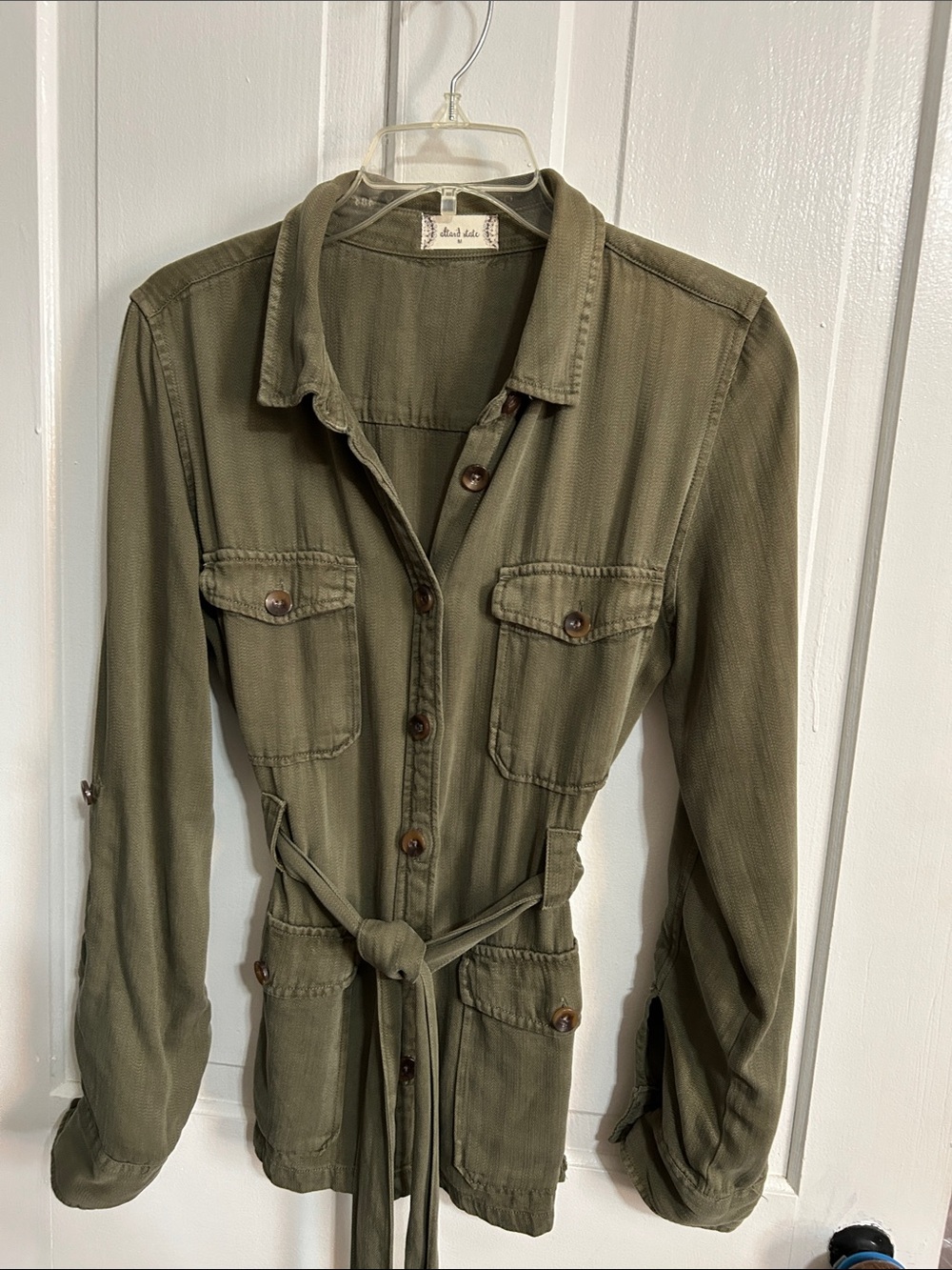 ALTAR’D STATE • Olive Green Utility Jacket - Women's Casual Button Down Jacket - Picture 5 of 8
